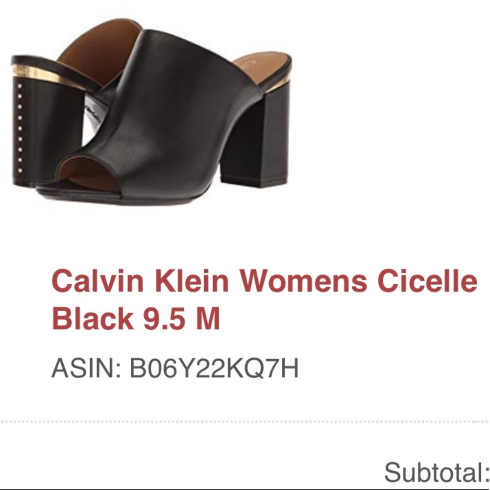 Calvin Klein Cicelle Black Leather Mules
